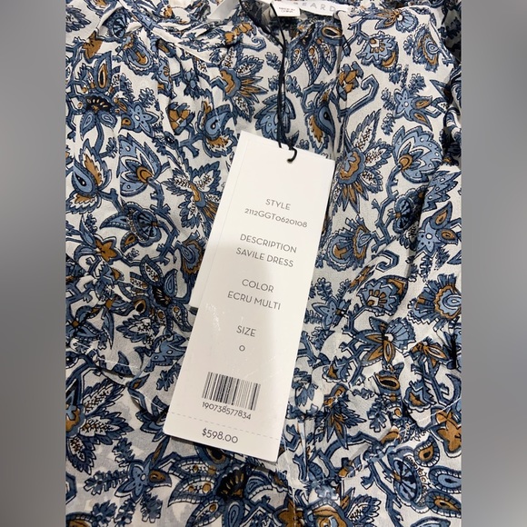 NWT VERONICA BEARD Savile ruffled floral-print silk crepe de chine mini dress - Picture 9 of 10